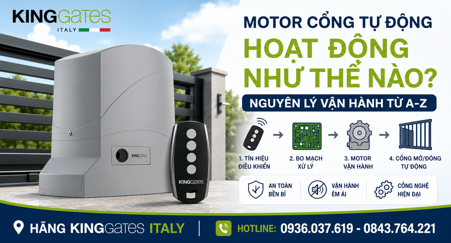 Motor Cổng Tự Động Hoạt Động Như Thế Nào? Nguyên Lý Vận Hành Từ A-Z