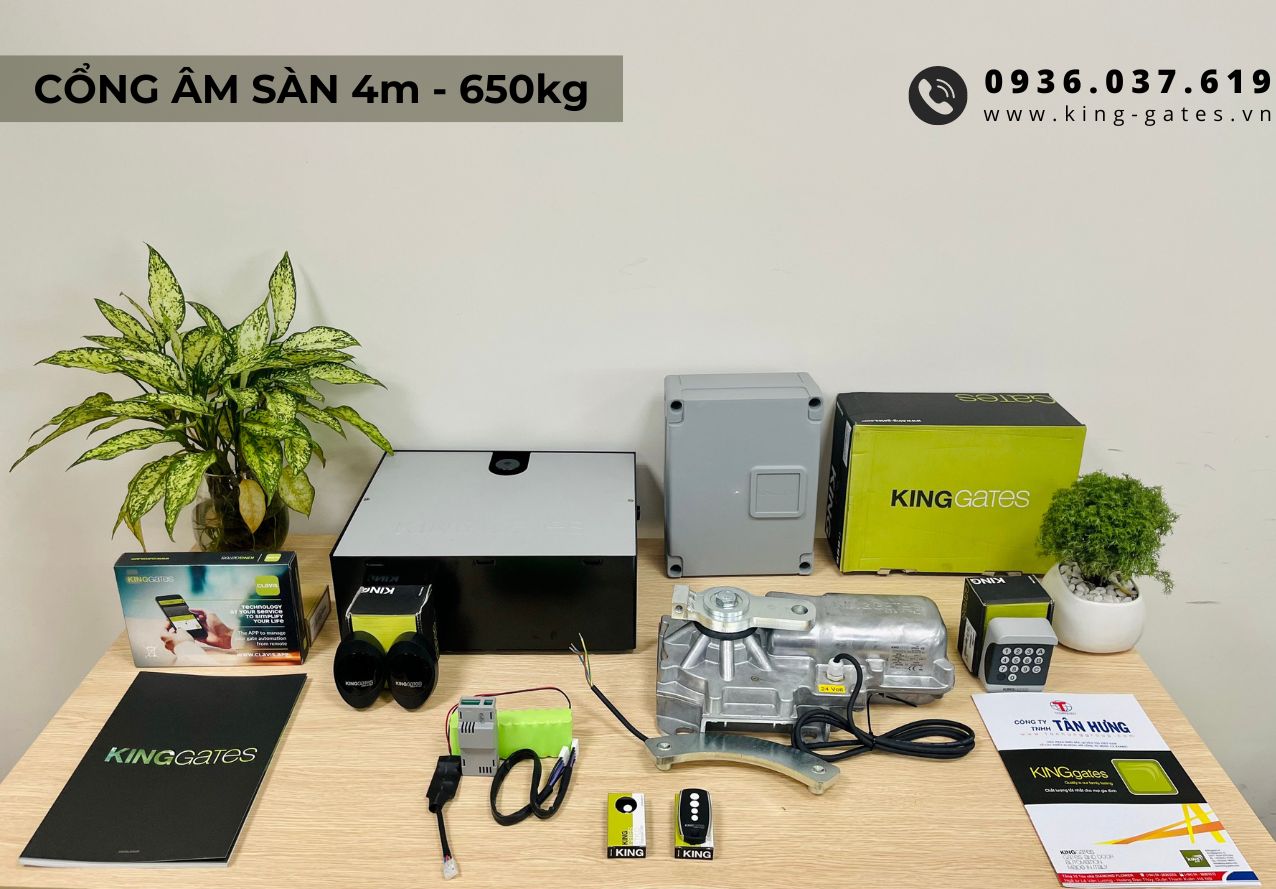 Bộ motor âm sàn intro 24-400 đế thép tải trọng 650kg/cánh