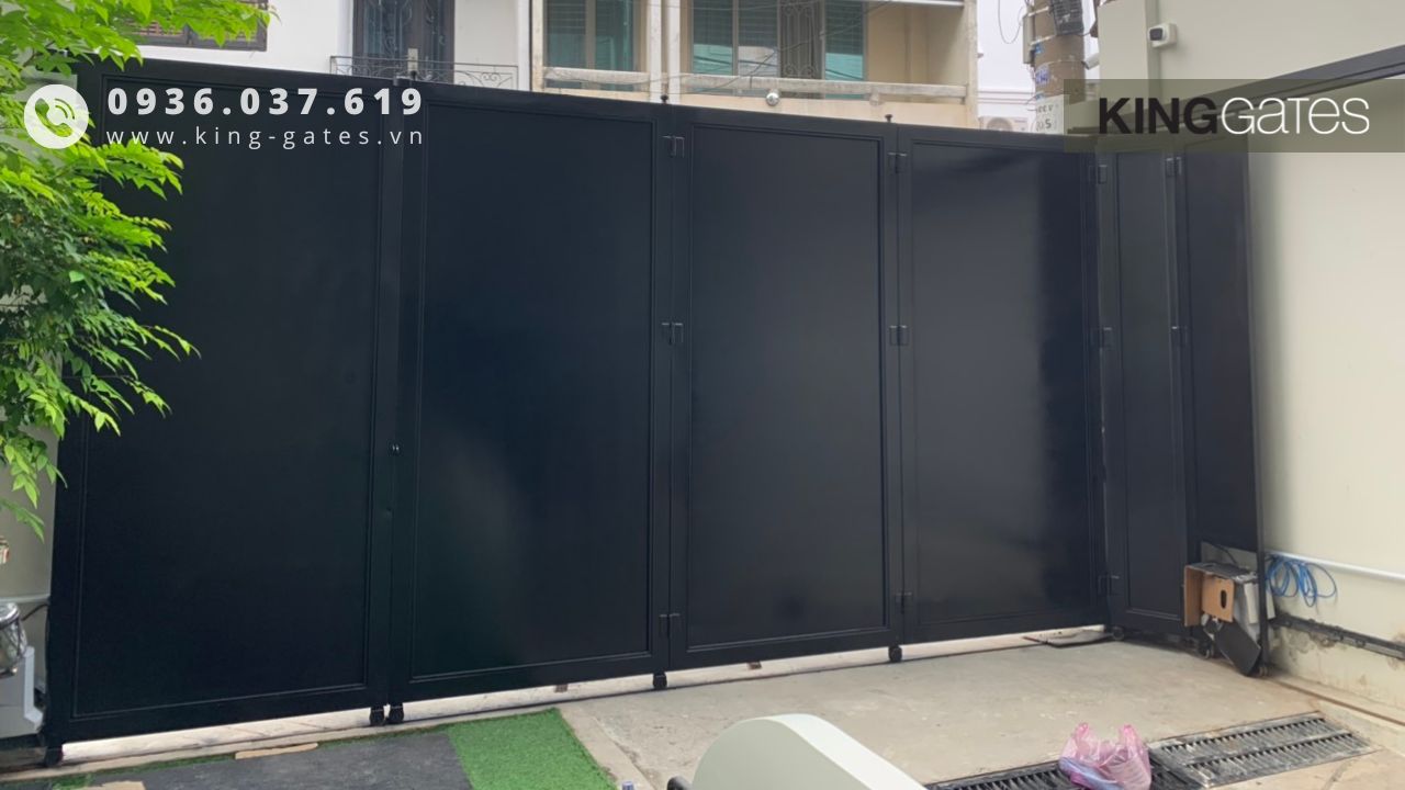 cổng trượt/lùa cong về một bên lắp motor trượt dynamos kinggates tại Bình Thạnh HCM