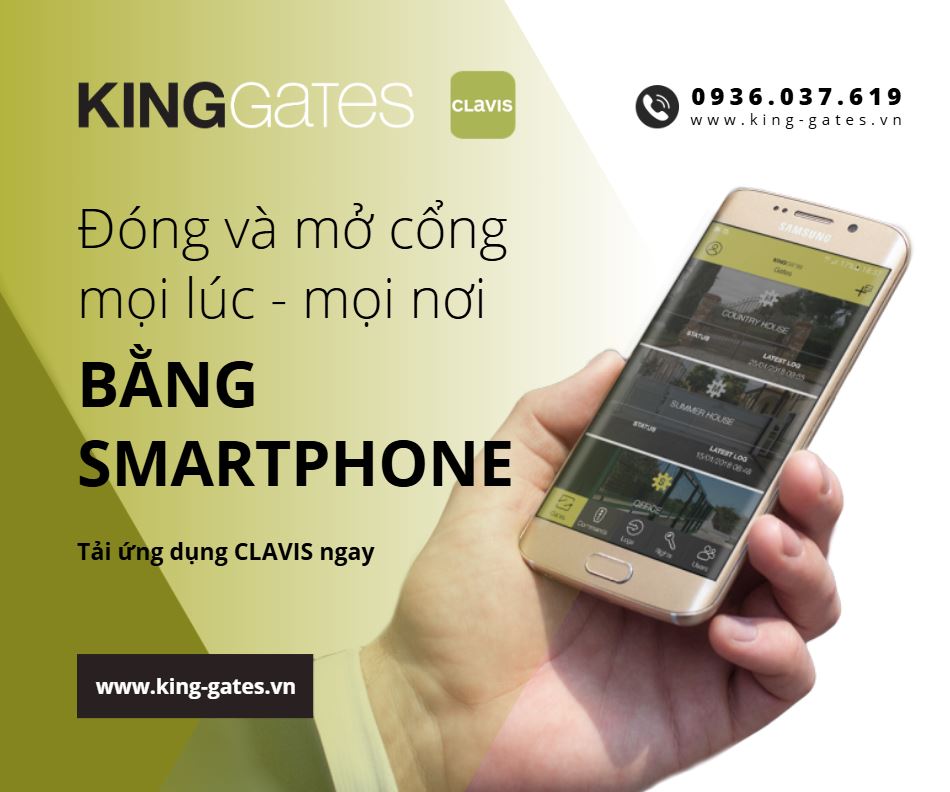 đóng và mở cổng mọi lúc mọi nơi bằng smartphone trên app clavis kinggates italy