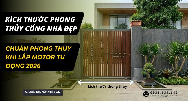 Kích Thước Thông Thủy Cổng Nhà Chuẩn Phong Thủy & Kinh Nghiệm Lắp Motor Tự Động 2026
