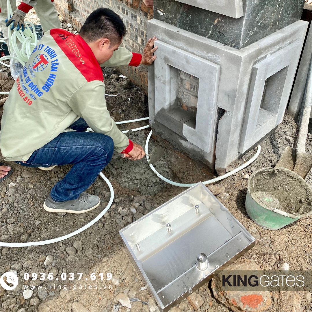 quy trình đặt đế motor âm sàn và đổ bê tông