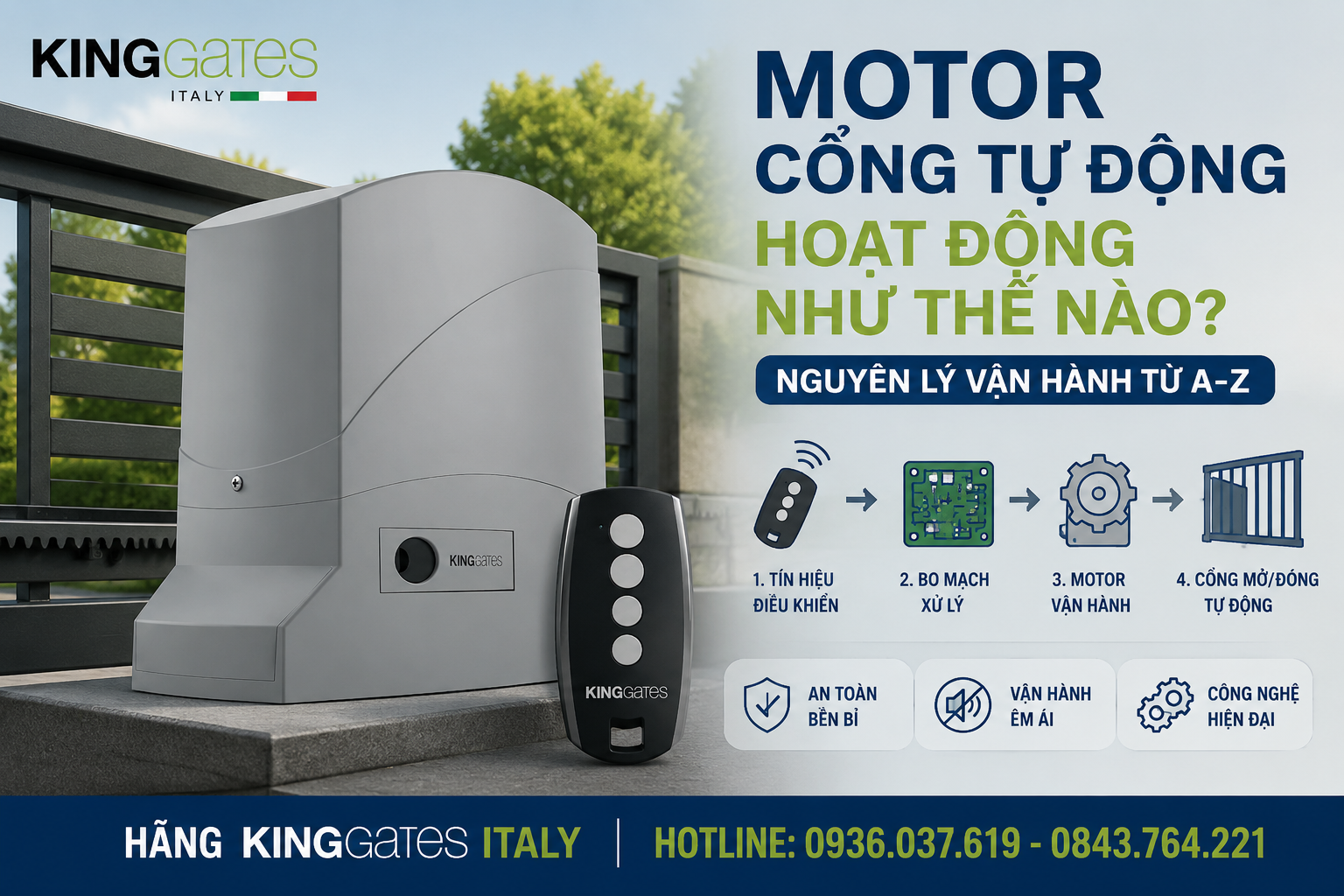 Motor Cổng Tự Động Hoạt Động Như Thế Nào? Nguyên Lý Vận Hành Từ A-Z