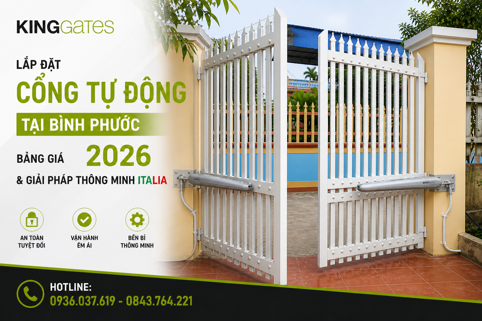 Lắp Đặt Cổng Tự Động Tại Bình Phước Bảng Giá 2026 & Giải Pháp Thông Minh Italia